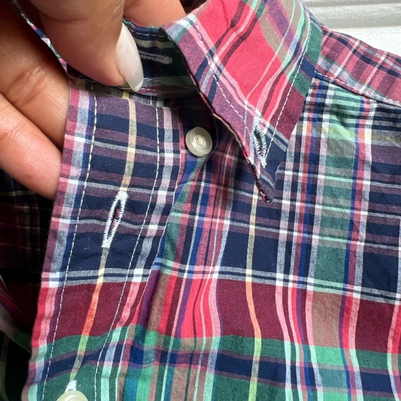Polo Ralph Lauren Kids Red, Green, and Blue Plaid Shirt - Picture 6 of 9